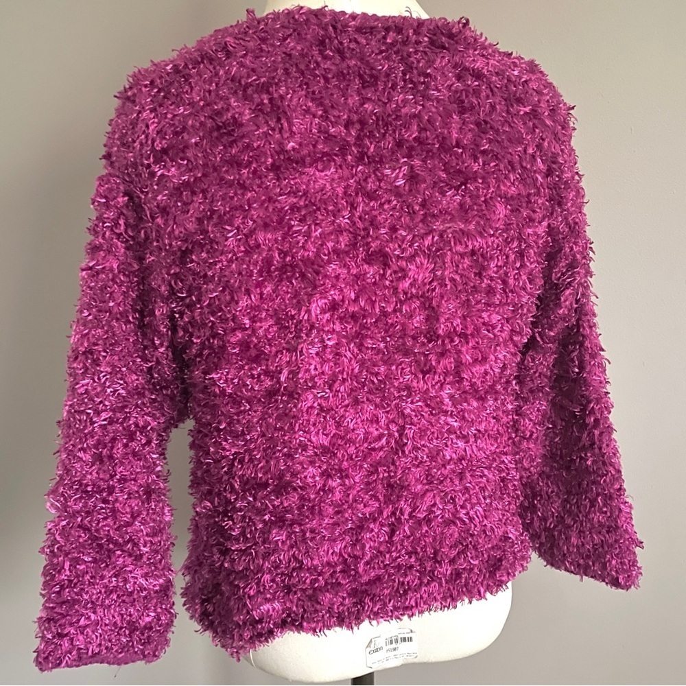 Vintage Y2K Magenta Purple Eyelash Textured Pullover Sweater - Medium - Picture 6 of 8